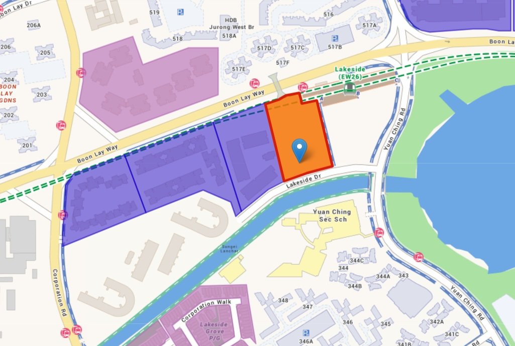 Lucerne Grand GLS site location map at Lakeside Drive, Jurong Lake District Singapore